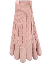 Heat Holders - Ladies Cable Knit 2.3 Tog Fleece Lined Thermal Winter Gloves - Lyst