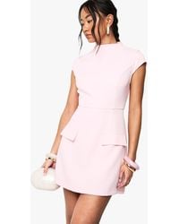 Boohoo - High Neck Structured Tailored Mini Dress - Lyst