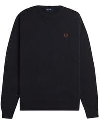Fred Perry - Boucle Laurel Wreath Jumper Cotton - Lyst