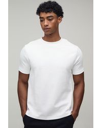 BoohooMAN - Slim Premium Interlock Extended Neck T-Shirt - Lyst