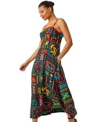 Roman - Postcard Ric Rac Midi Dress - Lyst