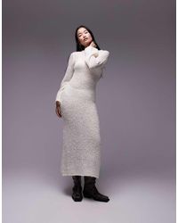 TOPSHOP - Knitted Open Boucle Maxi Dress - Lyst