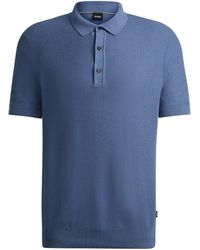 BOSS - H-Daremo Knitted Polo Shirt Open Cotton - Lyst