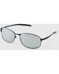 BoohooMAN - Metal Rectangle Sunglasses - Lyst
