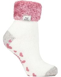 Heat Holders - Ladies Non Slip Thermal Low Cut Ankle Slipper Bed Socks With Grips - Lyst