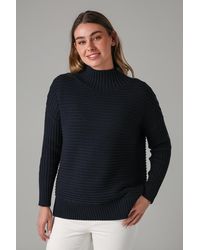 French Connection - Cotton Ribbed Knit High Neck Jumper - Lyst