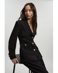 Karen Millen - Compact Stretch Tailored Military Single Breasted Blazer - Lyst
