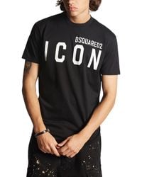 DSquared² - T Shirts D2 Icon Cool Regular Fit Short Sleeve Summer Cotton Tee - Lyst