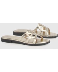 Boohoo - Cut Out Flat Sliders - Lyst