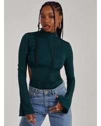 Pink Vanilla - Slinky Cut Out Flare Sleeve Bodysuit - Lyst
