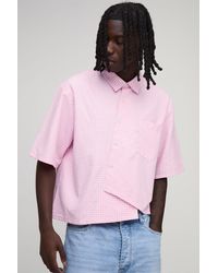 BoohooMAN - Oversized Boxy Asymmetric Gingham Shirt - Lyst