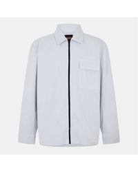 BOSS - Solid Patterned Overshirt With Chest Pocket - Lyst