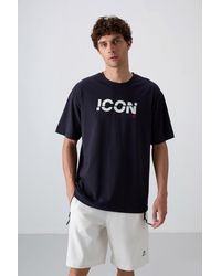 TOMMY LIFE - Oversized Logo Print Crew Neck T-Shirt - Lyst