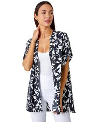 Roman - Abstract Print Dipped Hem Shirt - Lyst