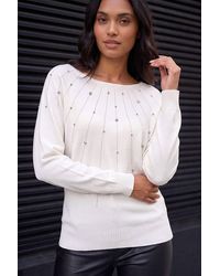 Roman - Sparkle Embellished Batwing Jumper - Lyst