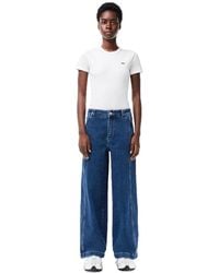 Lacoste - Wide Leg Relaxed Fit Jeans - Lyst