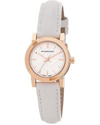 Burberry - Bu9209 Rose Tone Leather Watch - Lyst