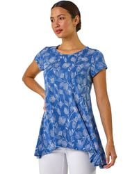 Roman - Textured Floral Print Tunic Top - Lyst