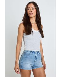 Boohoo - Tall Y2K Pocket Denim Mini Booty Short - Lyst