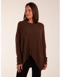 Blue Vanilla - V Neck Front Cut And Sew Soft Knit Jumper - Lyst