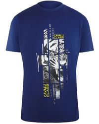 Roberto Cavalli - Abstract Tiger Logo T-Shirt Cotton - Lyst