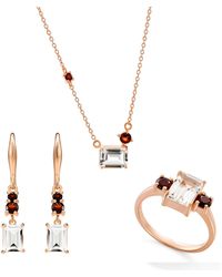 Orphelia - 'Fira' 925 Sterling Set: Necklace + Earrings + Ring - Lyst