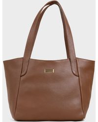 Assots London - 'Urban Tote' Pebble Grain Real Leather Work Tote Bag - Lyst