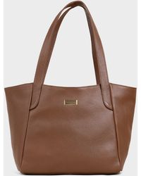 Assots London - 'Urban Tote' Pebble Grain Real Leather Work Tote Bag - Lyst