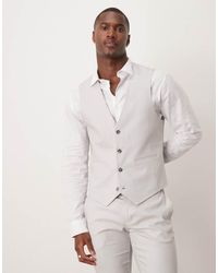 ASOS - Linen Blend Skinny Suit Waistcoat - Lyst