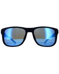 Tommy Hilfiger - Wrap Matte Mirror Sunglasses - Lyst