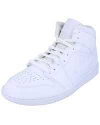 Nike - Air Jordan 1 Mid Hi Top Basketball Trainers - Lyst