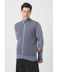 Brave Soul - Funnel Neck Zip Through Knitted Cardigan - Lyst