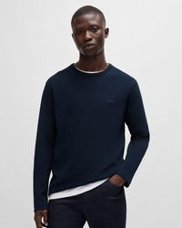 BOSS - Tempesto Regular Fit Long Sleeve T-Shirt With Embroidered Logo - Lyst