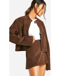 Boohoo - Suede Look Mini Skirt - Lyst