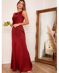 Chi Chi London - Cowl Neck Satin Slip Maxi Dress - Lyst