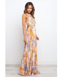 Azura Exchange - Boho Floral Backless Lace Up Sleeveless Maxi Dress Viscose - Lyst