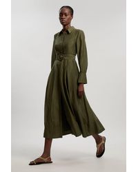 Karen Millen - Organdie Woven Midi Shirt Dress - Lyst