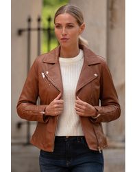 Ashwood Leather - 'Giulia' Ladies Veg Tanned Biker Jacket - Lyst