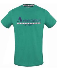 Aquascutum - Check Strip Logo T-Shirt Cotton - Lyst