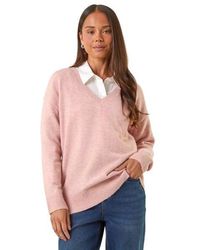 Roman - Petite V-Neck Knit Jumper - Lyst