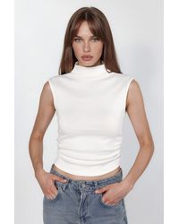 Hiccup - Modal Touch Half Turtleneck Crop Top - Lyst