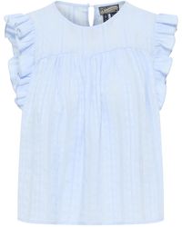 Dreimaster - Blouse Dames Lichtblauw - Lyst