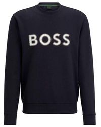 BOSS - Salbo 1 Cotton-Blend Sweatshirt With Hd Logo Print - Lyst