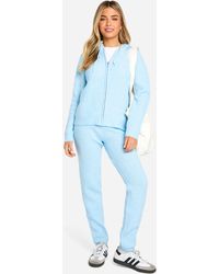 Boohoo - Soft Fine Guage Zip Through Hoody Knitted Tracksuit - Lyst