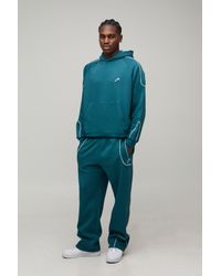 BoohooMAN - Oversized Boxy Piped Hoodie & Baggy Jogger Tracksuit - Lyst