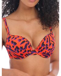 Freya - Tiger Bay Moulded Plunge Bikini Top - Lyst