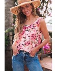 Everyday the Label - Floral Print Open Back Sleeveless Top - Lyst