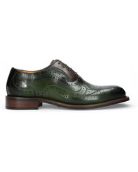 Laura Vita - Lorenzo Conti Khaki Leather Brogue Oxford Dress Shoes - Lyst