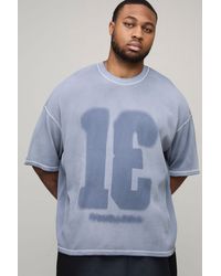 BoohooMAN - Plus Oversized Spray Wash Waffle T-Shirt - Lyst