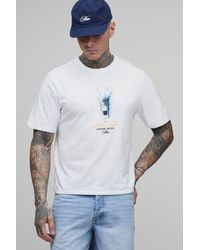 BoohooMAN - Tall Regular Boxy Lake Como Print T-Shirt Cotton - Lyst